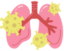 Infected lungs with bacteria